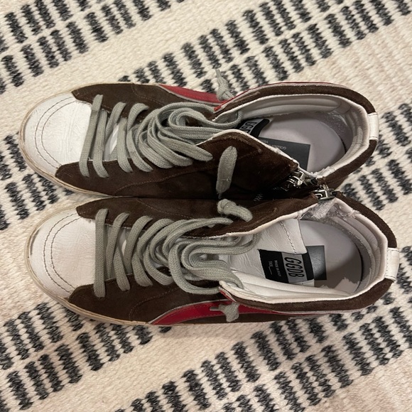 Golden Goose slide mid-top brown and red sneaker. Never worn size 39 - Picture 3 of 6